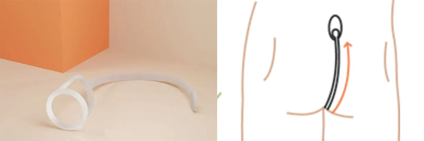 The Xialla support device, and a diagram showing how it is worn